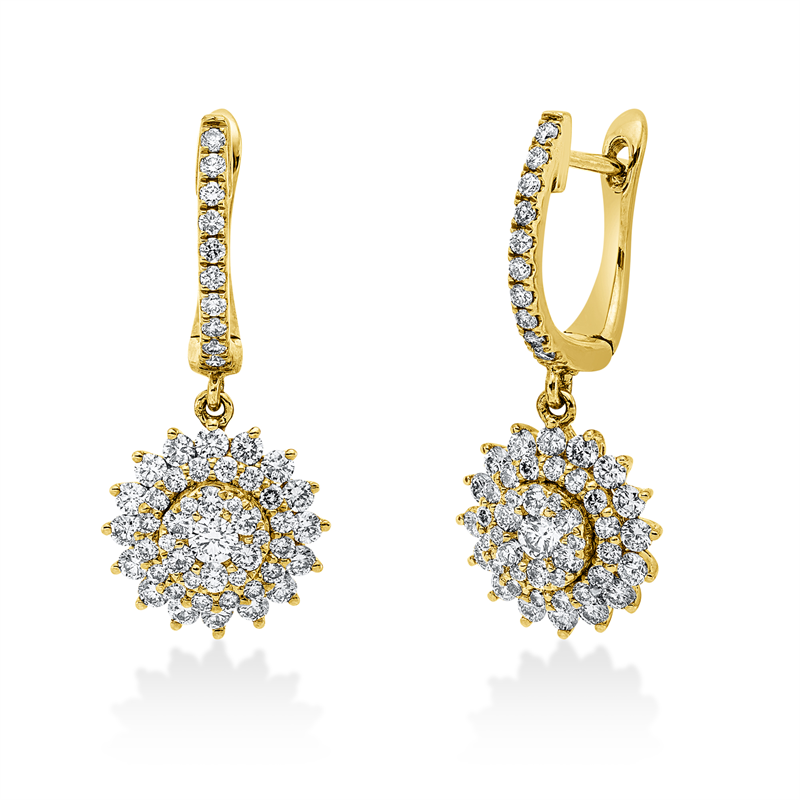 Ohrschmuck    aus 750/-18 Karat Gelbgold mit 110 Diamanten 1