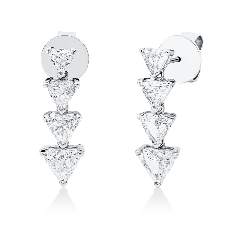 Ohrschmuck    aus 750/-18 Karat Weißgold mit 8 Diamanten 2