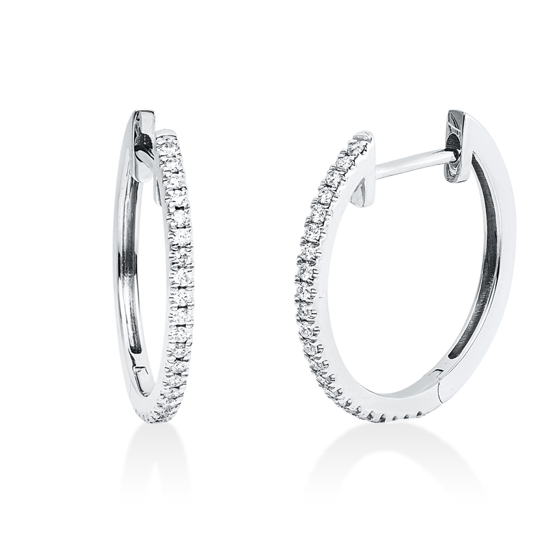 Creolen    aus 750/-18 Karat Weißgold mit 44 Diamanten 0