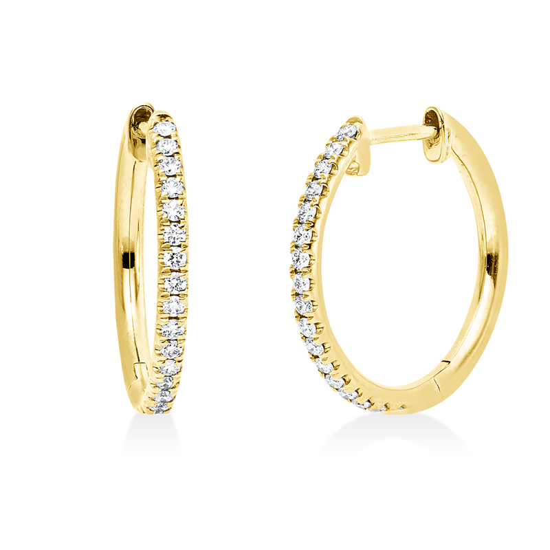 Creolen    aus 750/-18 Karat Gelbgold mit 34 Diamanten 0