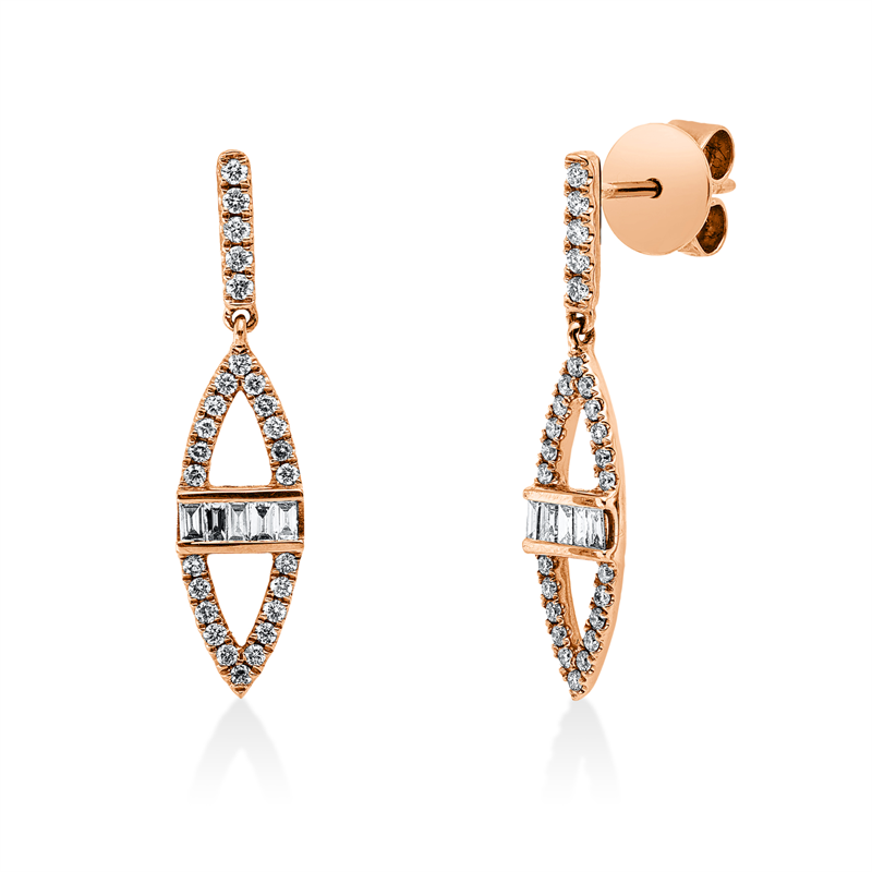Ohrschmuck    aus 750/-18 Karat Rotgold mit 64 Diamanten 0