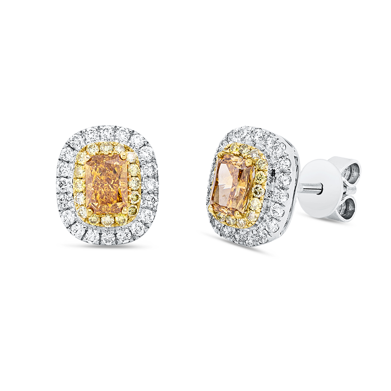 Ohrstecker    aus 750/-18 Karat Weißgold / Gelbgold mit 74 Diamanten 0