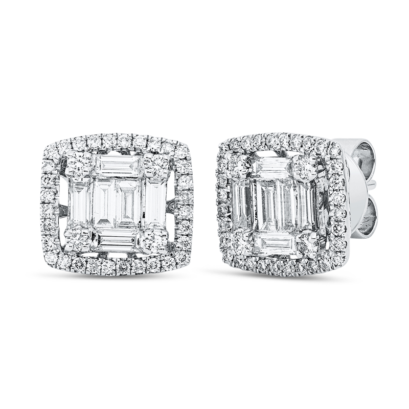 Ohrstecker    aus 750/-18 Karat Weißgold mit 84 Diamanten 1