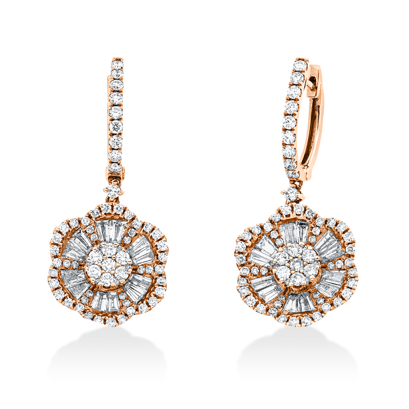 Ohrschmuck    aus 750/-18 Karat Rotgold mit 154 Diamanten 2