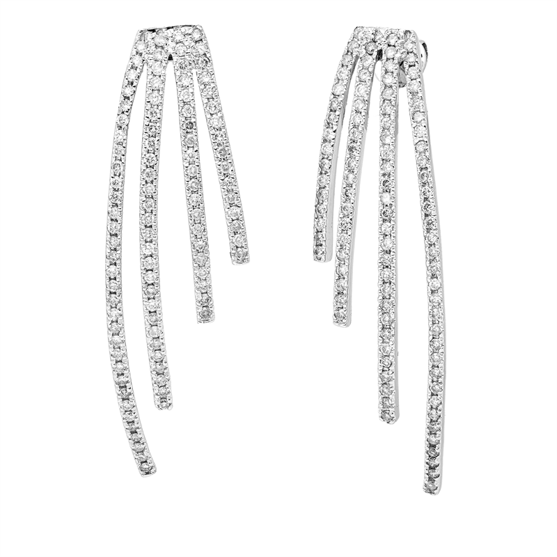 Ohrschmuck    aus 750/-18 Karat Weißgold mit 190 Diamanten 1