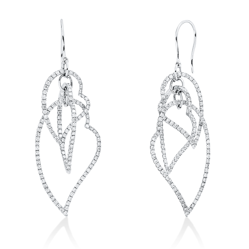 Ohrschmuck    aus 750/-18 Karat Weißgold mit 270 Diamanten 2