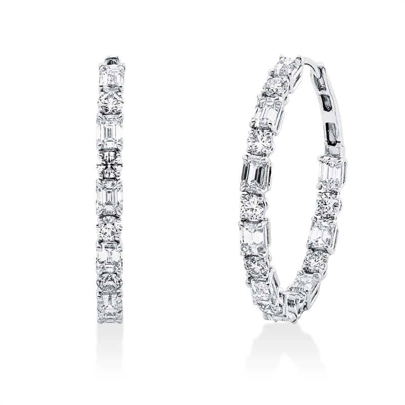 Creolen    aus 750/-18 Karat Weißgold mit 34 Diamanten 4