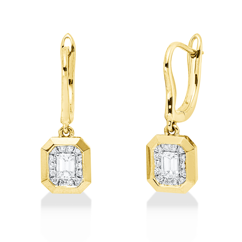 Ohrschmuck    aus 750/-18 Karat Gelbgold / Weißgold mit 30 Diamanten 0