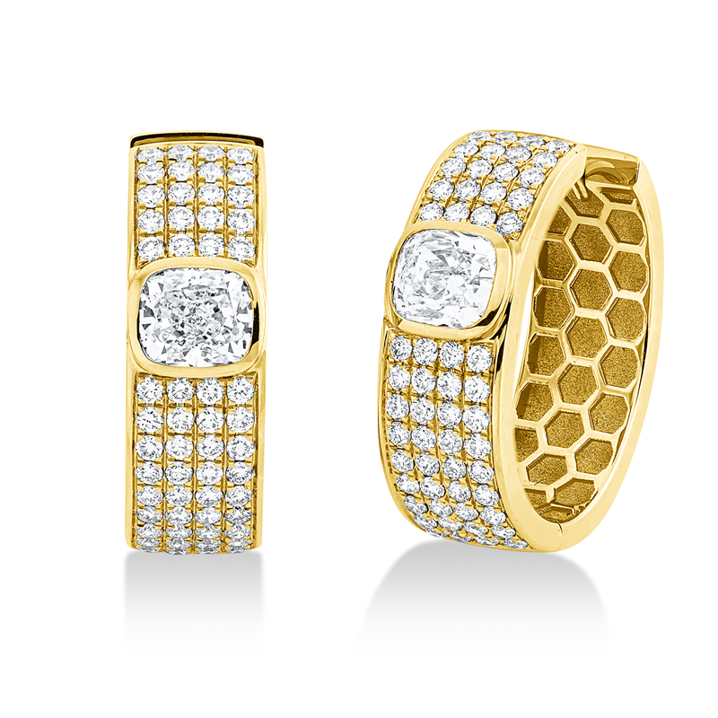 Creolen    aus 750/-18 Karat Gelbgold mit 114 Diamanten 2