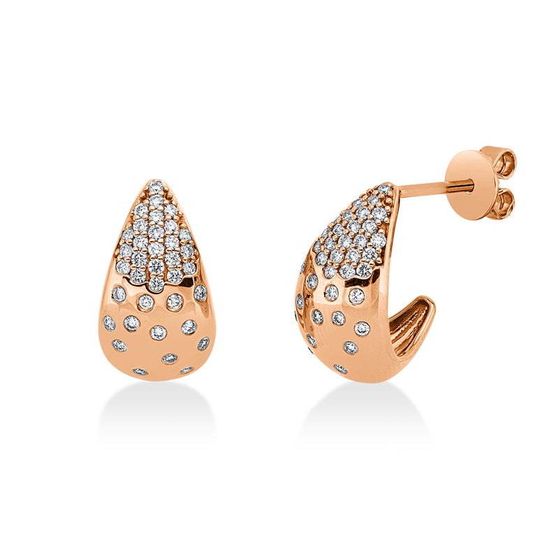 Ohrstecker    aus 750/-18 Karat Rotgold mit 72 Diamanten 0