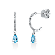 Ohrschmuck mit Topas  aus 750/-18 Karat Weißgold mit 28 Diamanten 0