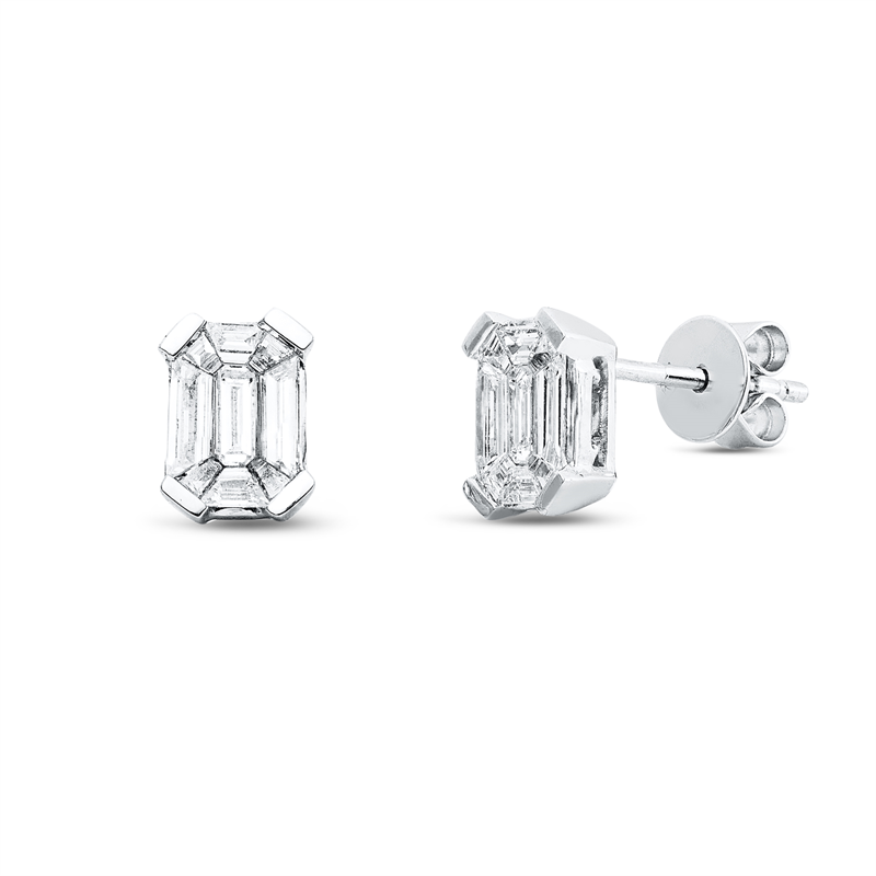 Ohrstecker    aus 750/-18 Karat Weißgold mit 18 Diamanten 0