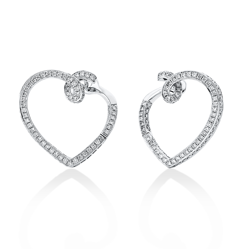 Creolen    aus 750/-18 Karat Weißgold mit 196 Diamanten 1