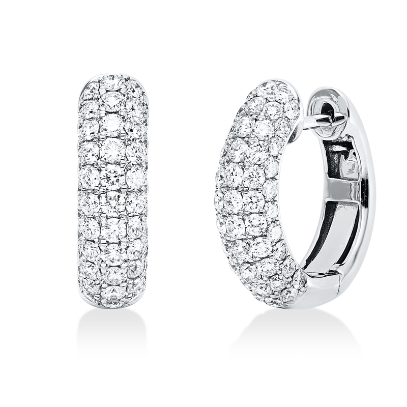 Creolen    aus 750/-18 Karat Weißgold mit 106 Diamanten 1