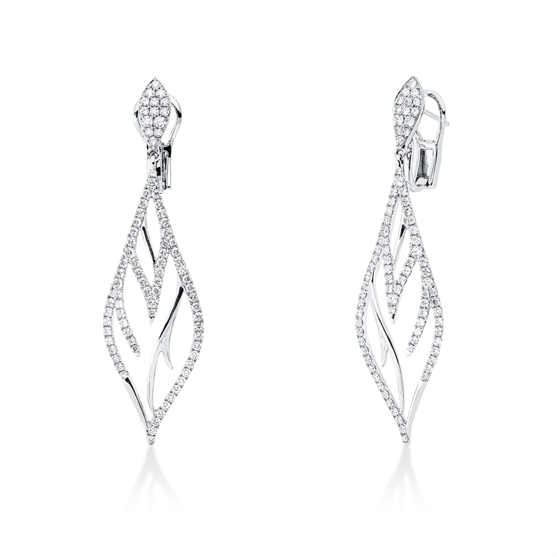 Ohrschmuck    aus 750/-18 Karat Weißgold mit 166 Diamanten 2