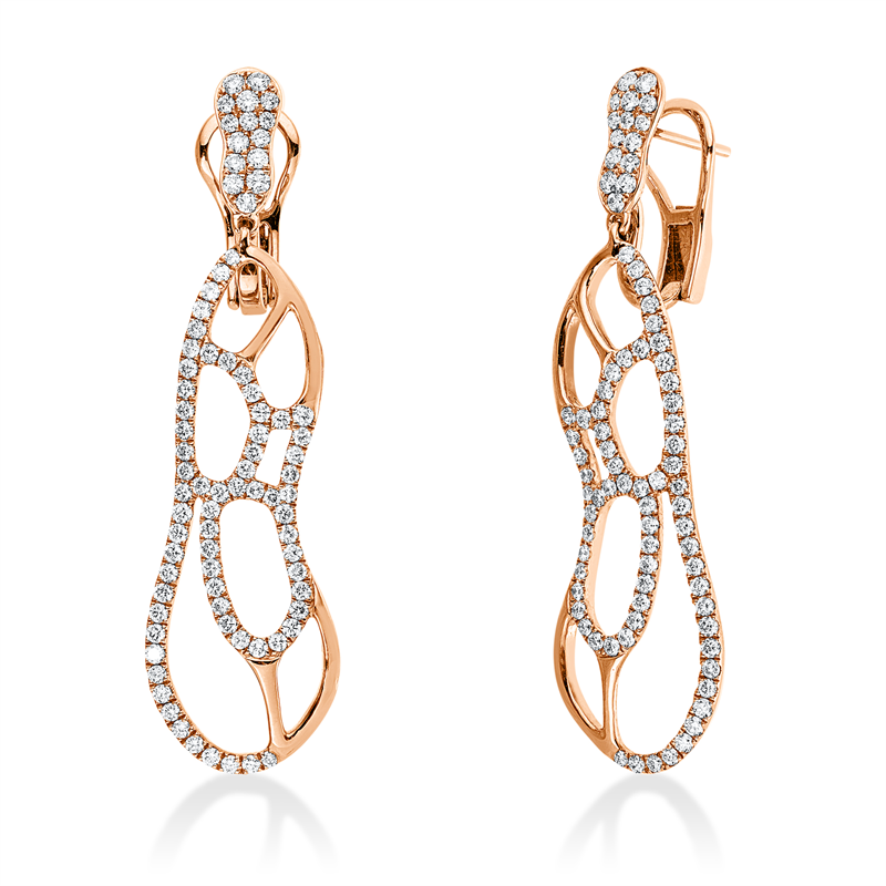Ohrschmuck    aus 750/-18 Karat Rotgold mit 162 Diamanten 2