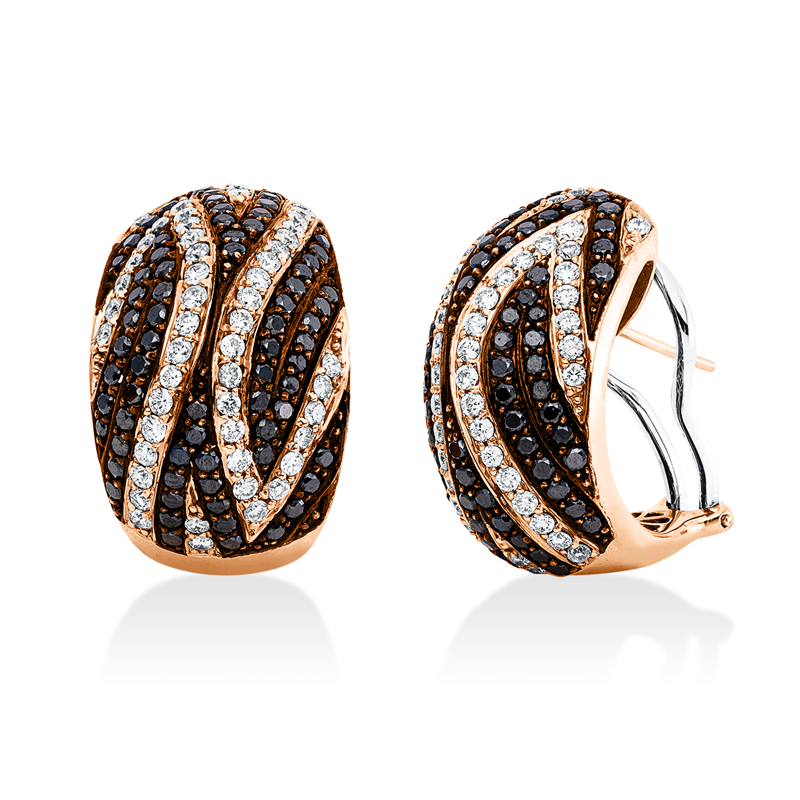 Creolen    aus 750/-18 Karat Rotgold / Weißgold mit 240 Diamanten 3