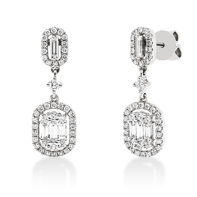 Ohrschmuck    aus 750/-18 Karat Weißgold mit 94 Diamanten 0