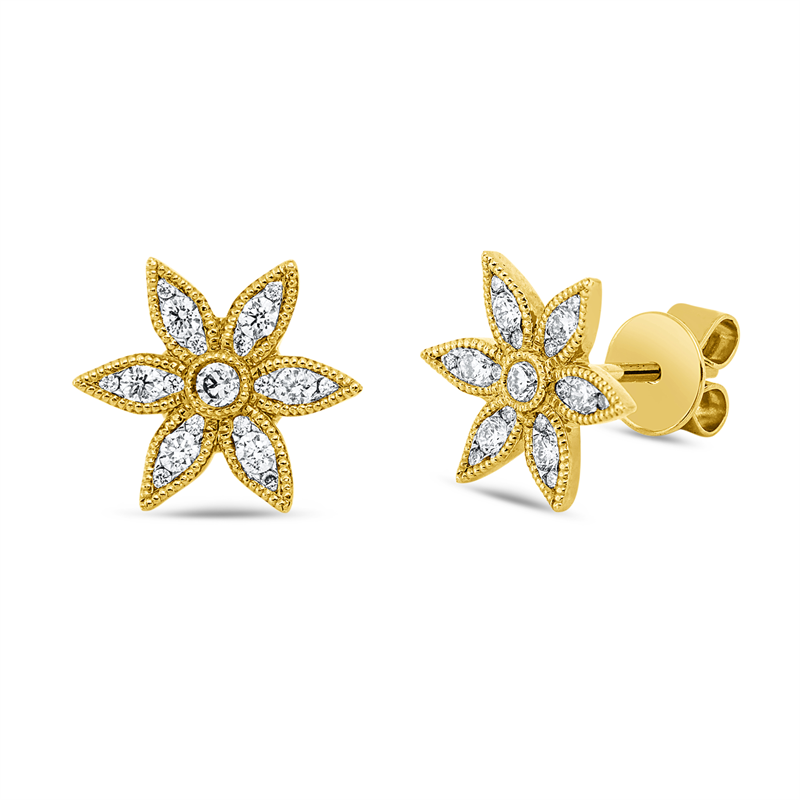 Ohrstecker    aus 750/-18 Karat Gelbgold mit 38 Diamanten 0