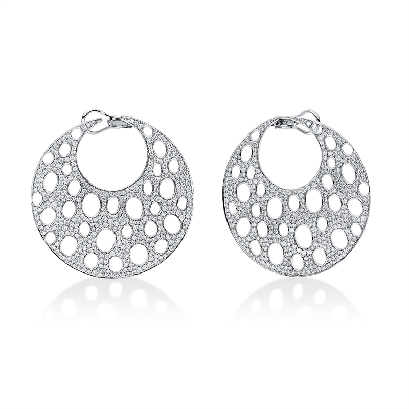 Ohrschmuck    aus 750/-18 Karat Weißgold mit 700 Diamanten 9