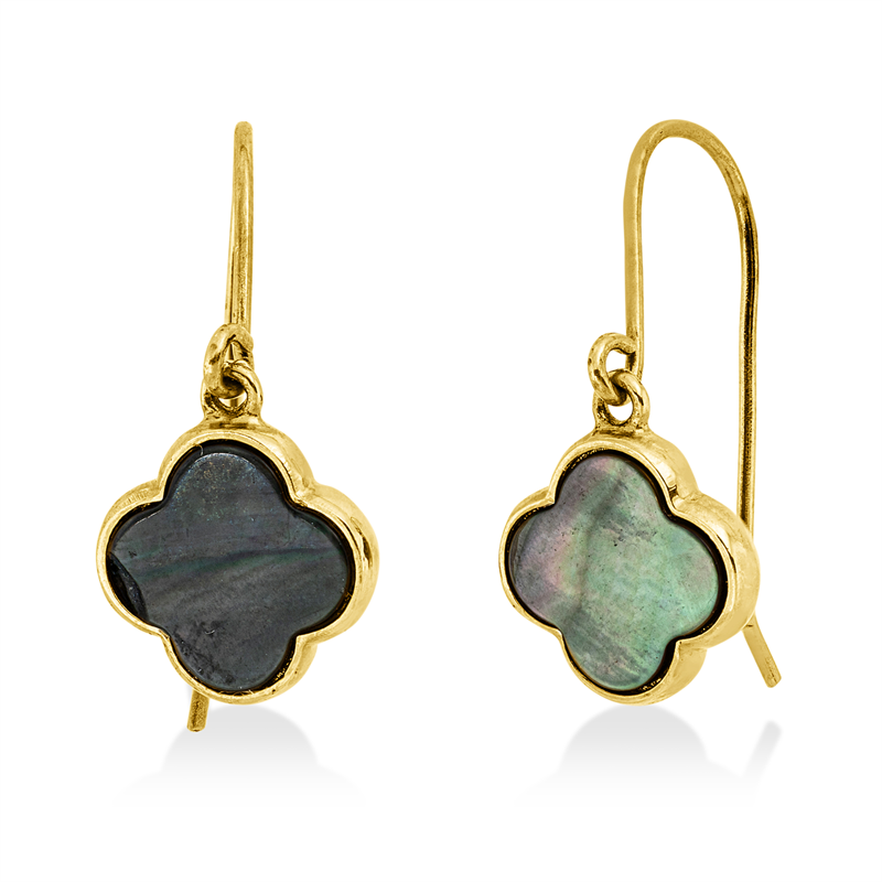 Ohrschmuck mit Perlmutt  aus 750/-18 Karat Gelbgold  