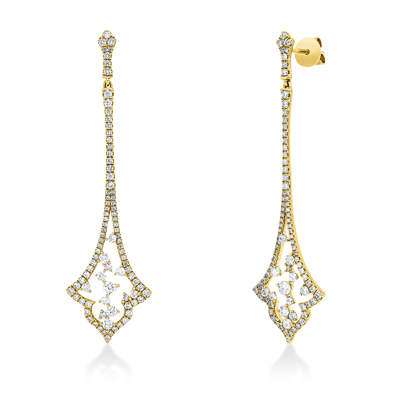 Ohrschmuck    aus 750/-18 Karat Gelbgold mit 178 Diamanten 1