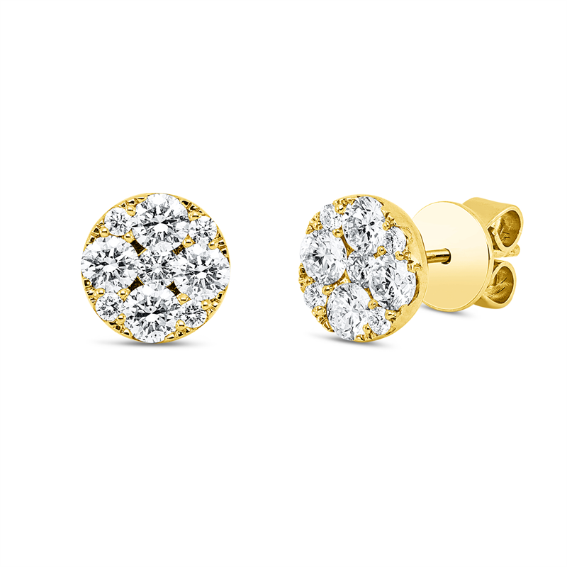 Ohrstecker    aus 750/-18 Karat Gelbgold mit 18 Diamanten 1