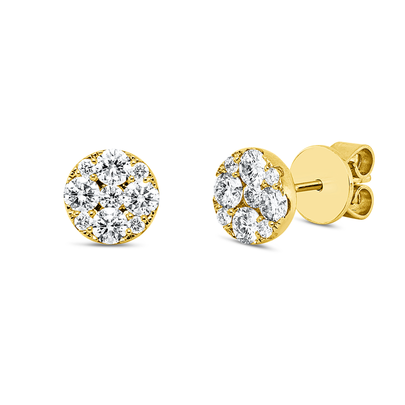Ohrstecker    aus 750/-18 Karat Gelbgold mit 18 Diamanten 1 ct