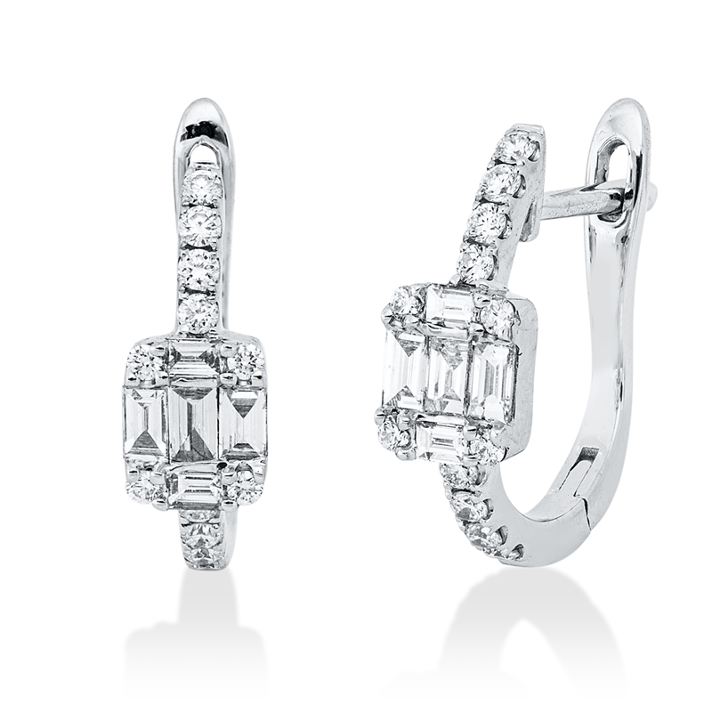 Creolen    aus 750/-18 Karat Weißgold mit 34 Diamanten 0