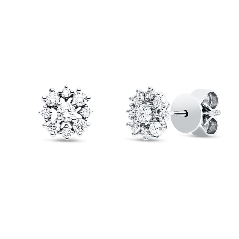 Ohrstecker    aus 750/-18 Karat Weißgold mit 18 Diamanten 0