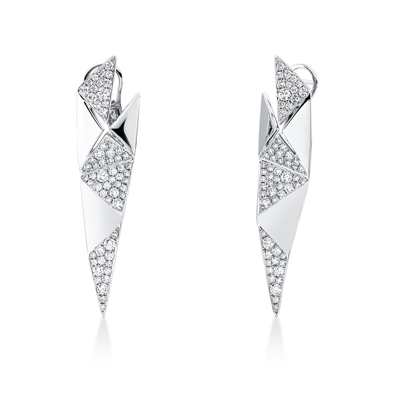 Ohrschmuck    aus 750/-18 Karat Weißgold mit 124 Diamanten 2