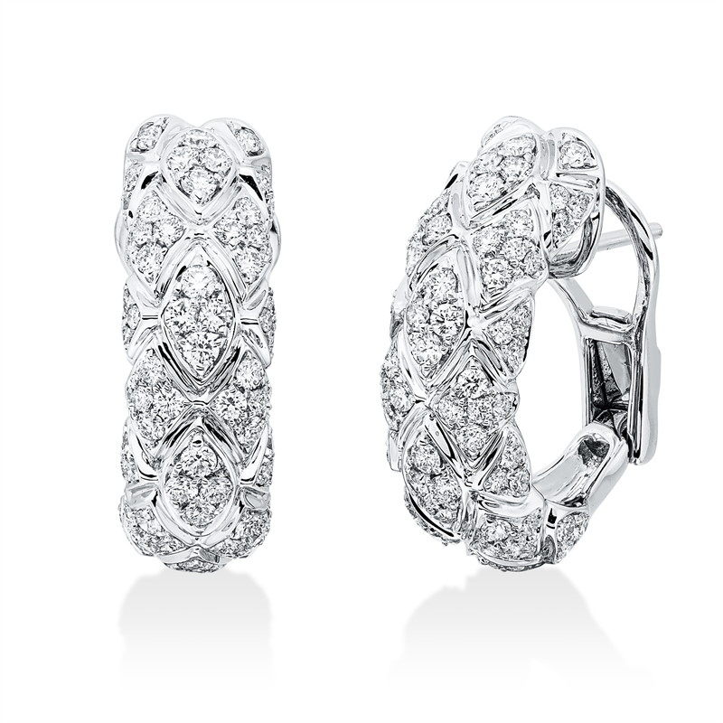 Creolen    aus 750/-18 Karat Weißgold mit 144 Diamanten 1