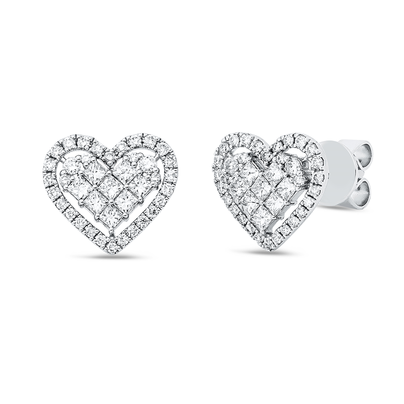 Ohrstecker    aus 750/-18 Karat Weißgold mit 80 Diamanten 0