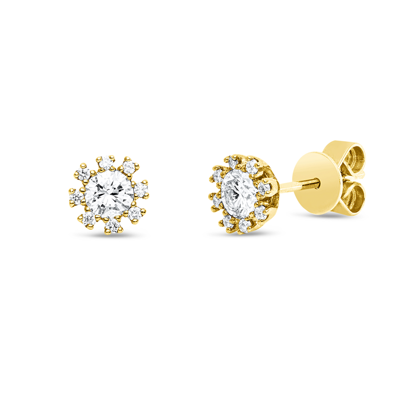 Ohrstecker    aus 750/-18 Karat Gelbgold mit 18 Diamanten 0