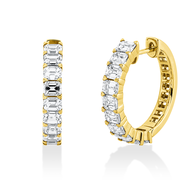 Creolen    aus 750/-18 Karat Gelbgold mit 20 Diamanten 3