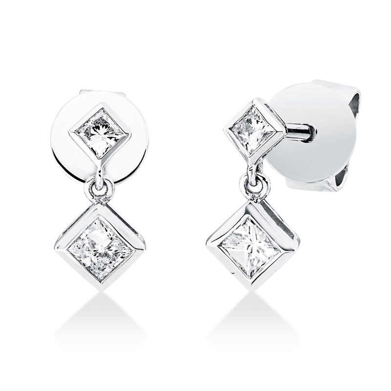 Ohrstecker    aus 750/-18 Karat Weißgold mit 4 Diamanten 0