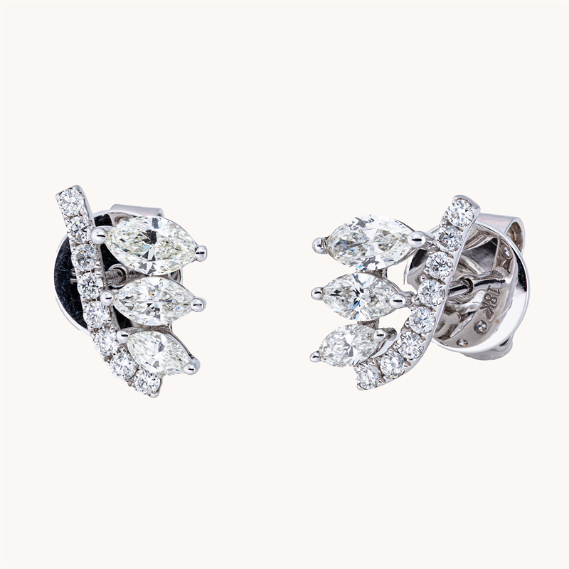 Ohrstecker    aus 750/-18 Karat Weißgold mit 22 Diamanten 1