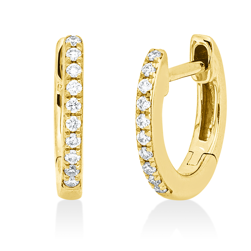 Creolen    aus 750/-18 Karat Gelbgold mit 20 Diamanten 0
