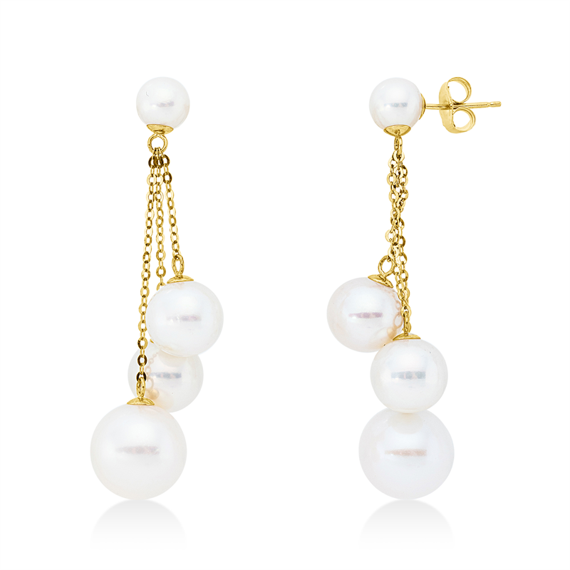 Ohrschmuck   mit Zuchtperle aus 750/-18 Karat Gelbgold  