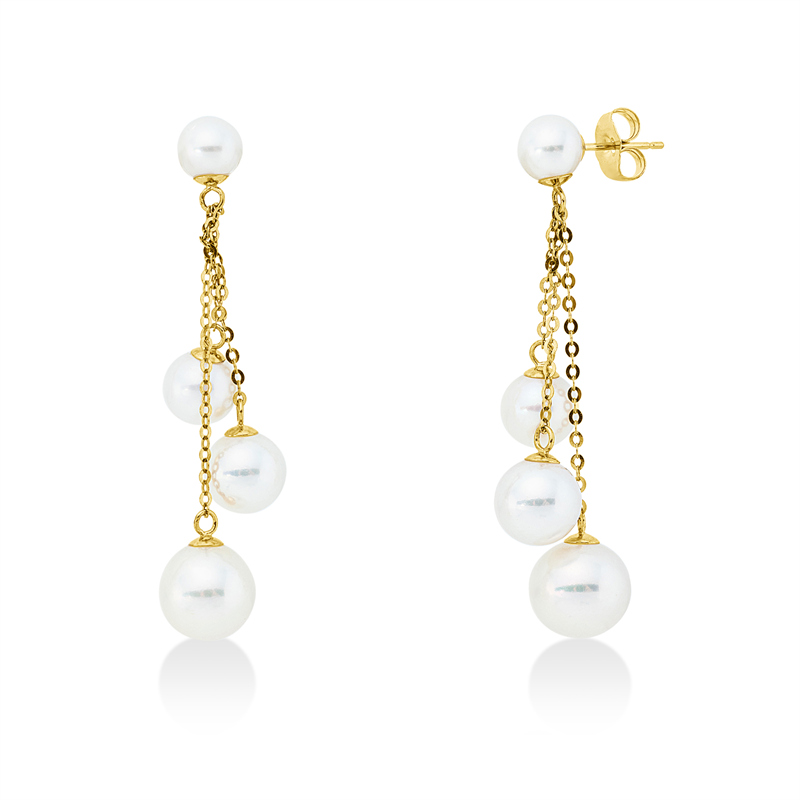 Ohrschmuck   mit Zuchtperle aus 750/-18 Karat Gelbgold  