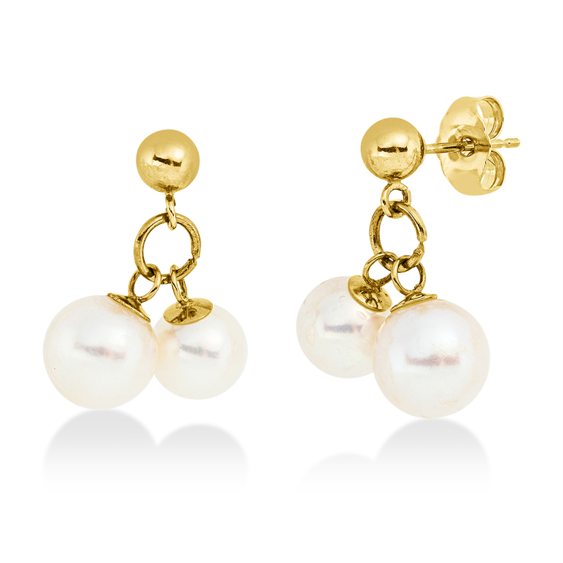 Ohrstecker   mit Zuchtperle aus 585/-14 Karat Gelbgold  