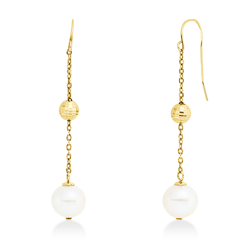 Ohrhänger   mit Zuchtperle aus 585/-14 Karat Gelbgold  