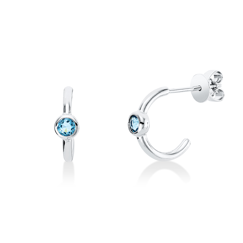 Ohrschmuck mit Topas  aus 750/-18 Karat Weißgold  