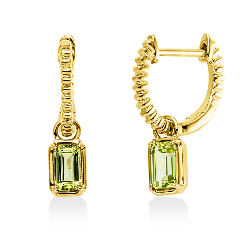 Ohrschmuck mit Peridot  aus 750/-18 Karat Gelbgold  