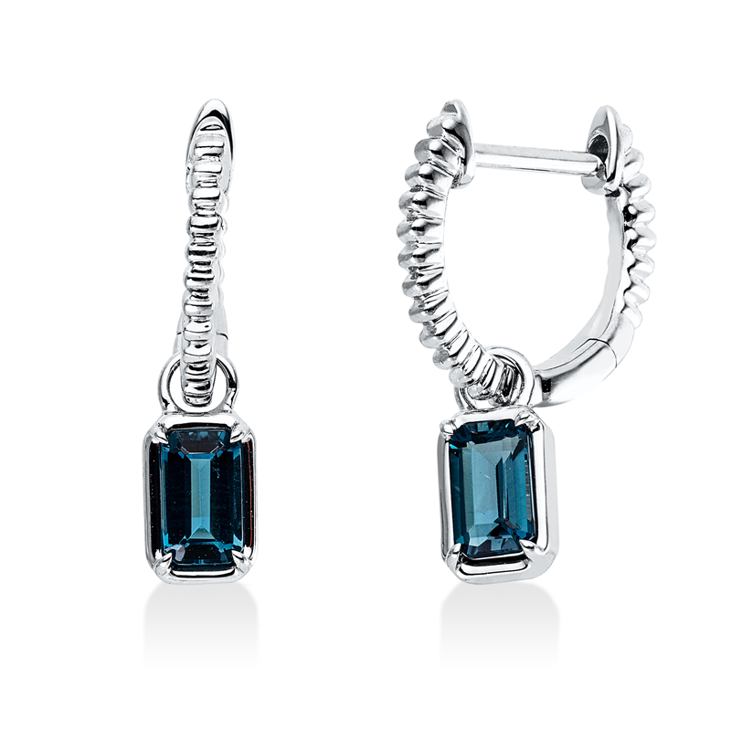 Ohrschmuck mit Topas  aus 750/-18 Karat Weißgold  