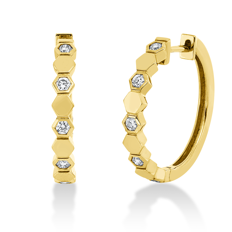 Creolen    aus 750/-18 Karat Gelbgold mit 10 Diamanten 0