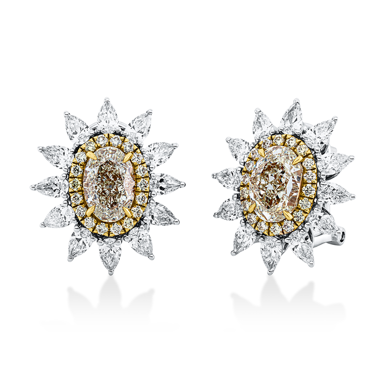 Ohrschmuck    aus 750/-18 Karat Weißgold / Gelbgold mit 62 Diamanten 5