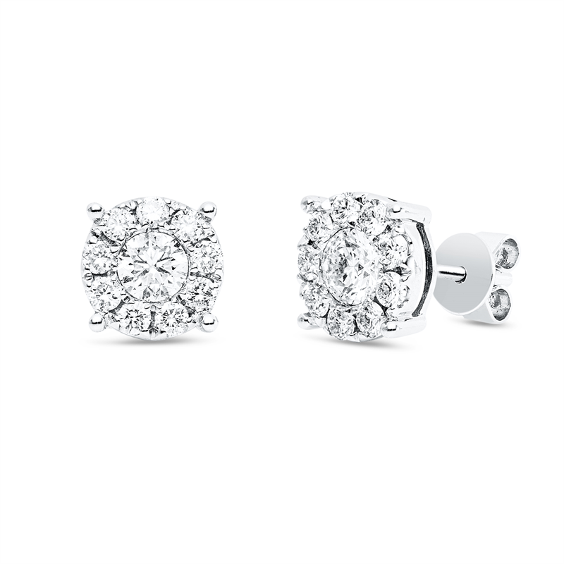 Ohrstecker    aus 750/-18 Karat Weißgold mit 20 Diamanten 0