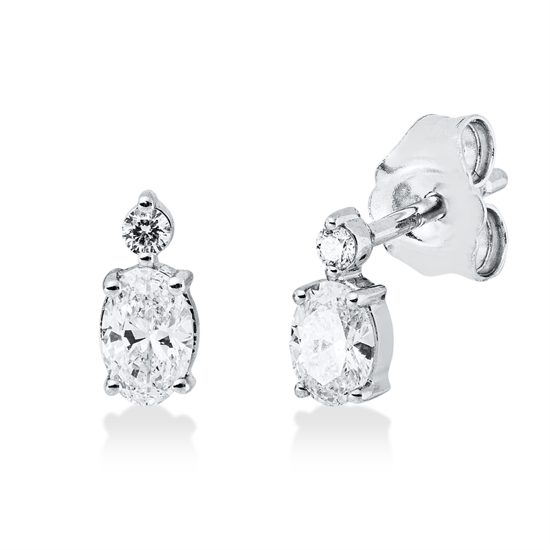 Ohrstecker    aus 750/-18 Karat Weißgold mit 4 Diamanten 0