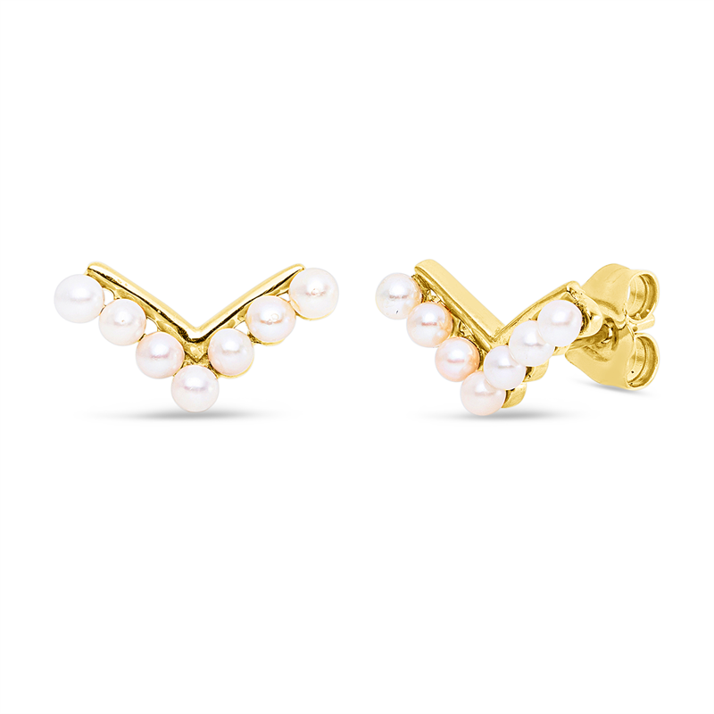 Ohrstecker   mit Süßwasserperle aus 750/-18 Karat Gelbgold  